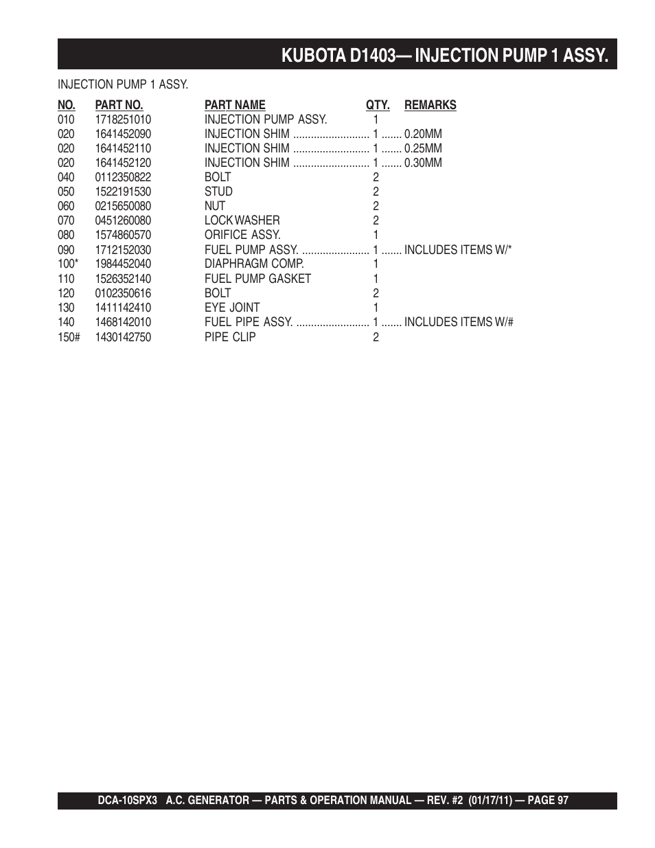 Multiquip MQ Multiquip MQPower 60Hz Generator DCA10SPX3 User Manual | Page 97 / 126