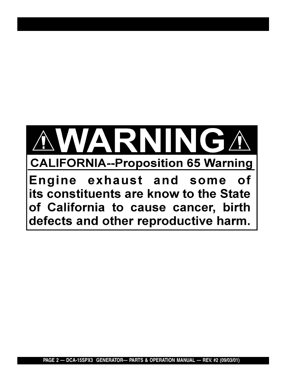 Multiquip WHISPERWATTTM GENERATOR DCA-15SPX3 User Manual | Page 2 / 132