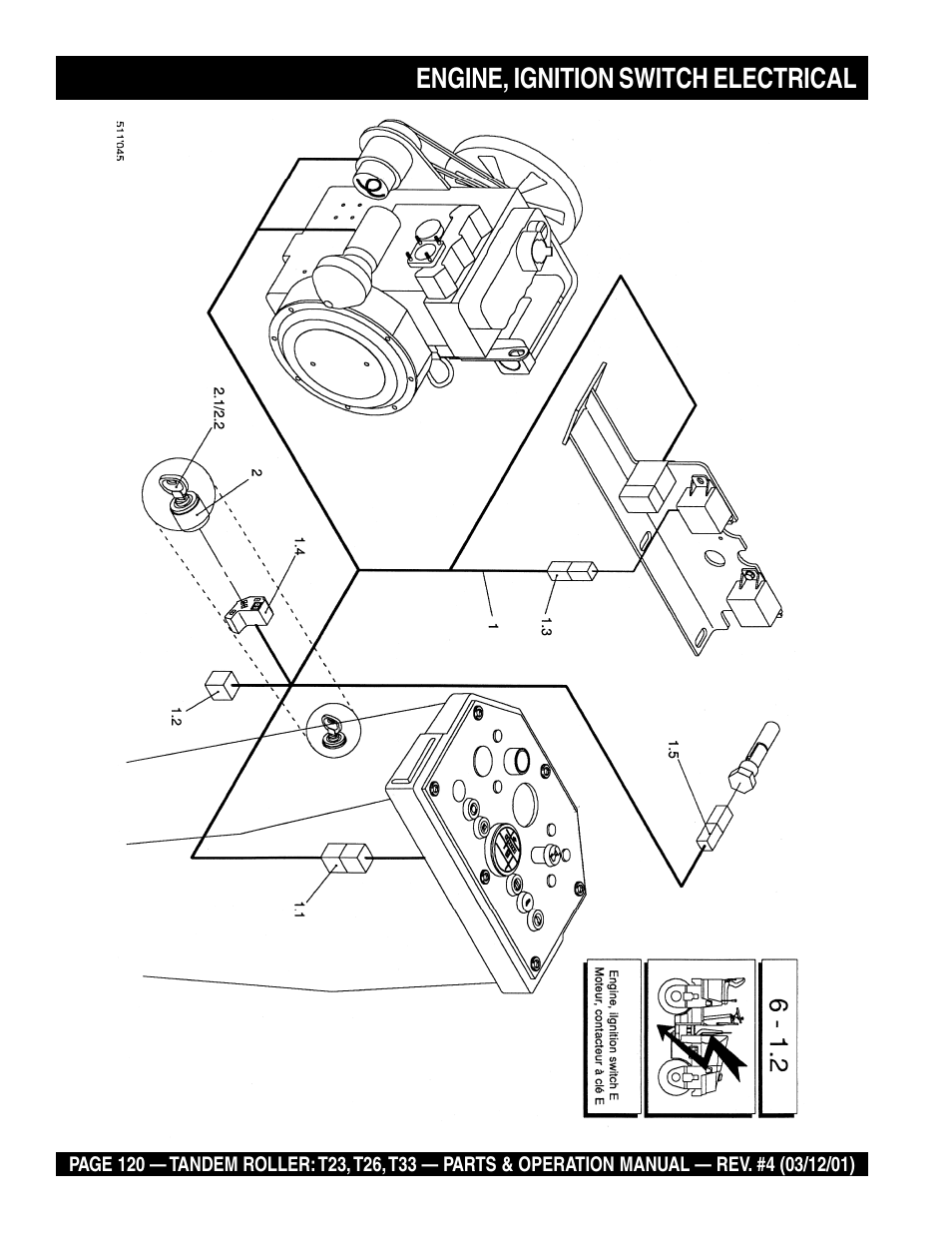 Engine, ignition switch electrical | Multiquip Rammax Tandem Vibratory Roller T23 User Manual | Page 120 / 232