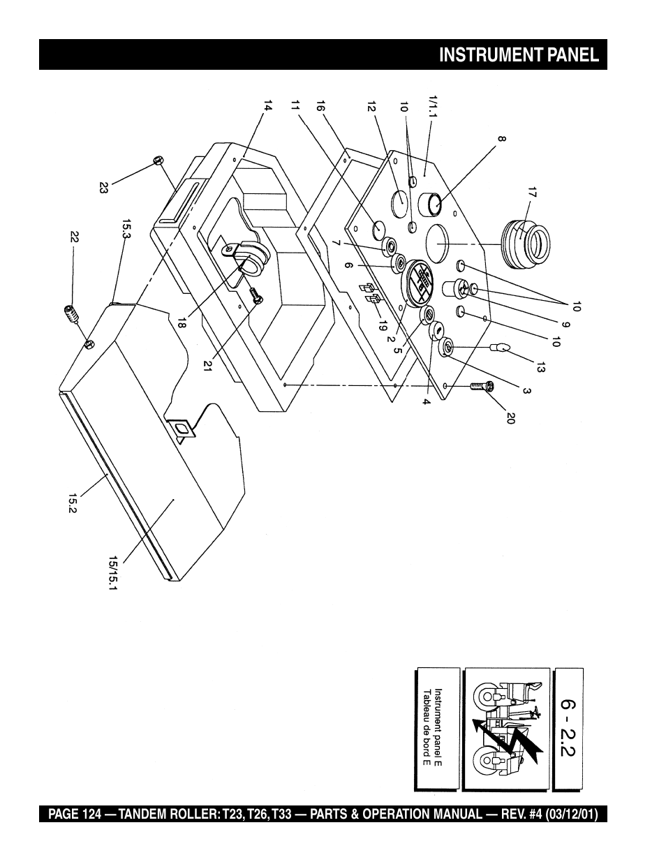 Instrument panel | Multiquip Rammax Tandem Vibratory Roller T23 User Manual | Page 124 / 232