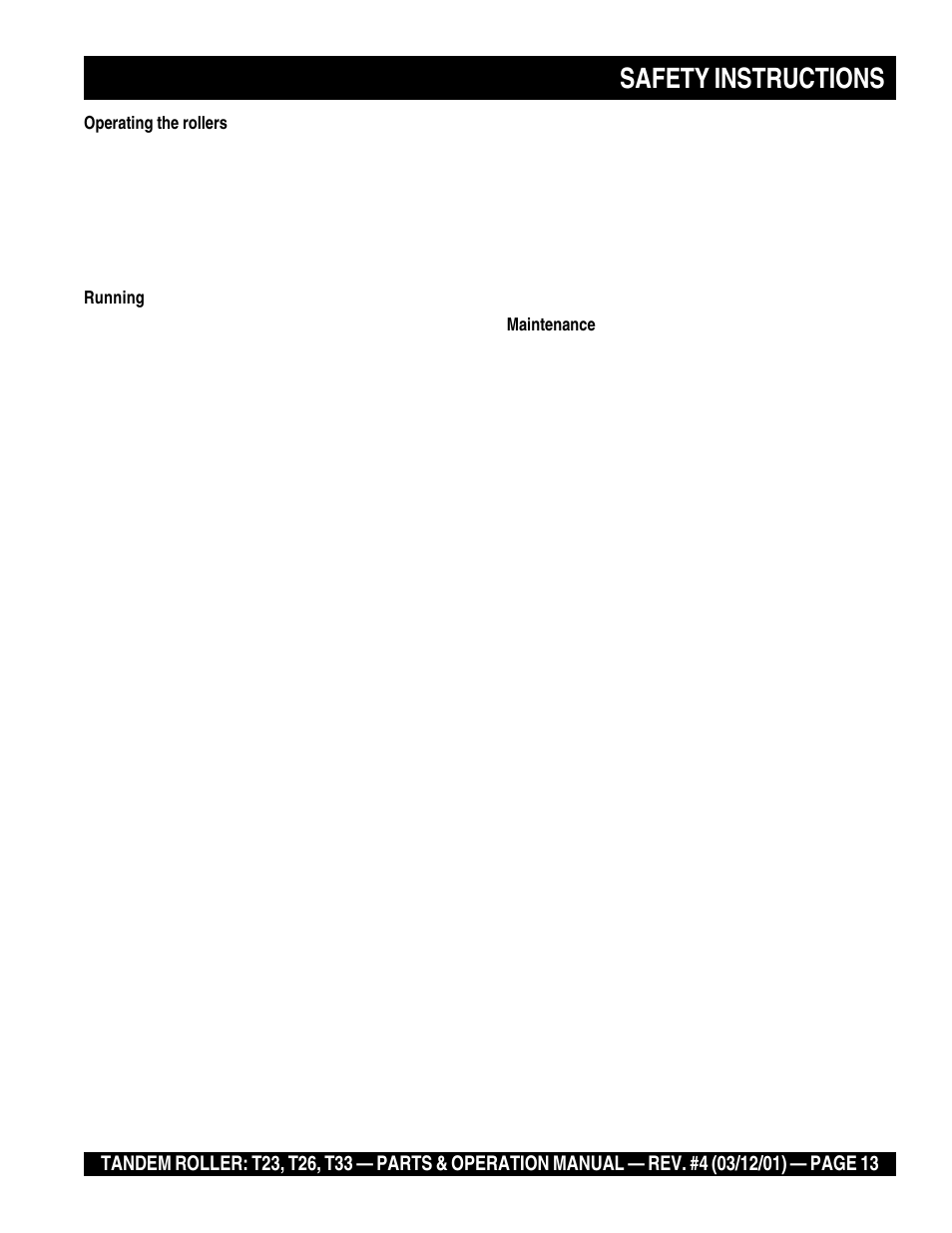 Safety instructions | Multiquip Rammax Tandem Vibratory Roller T23 User Manual | Page 13 / 232