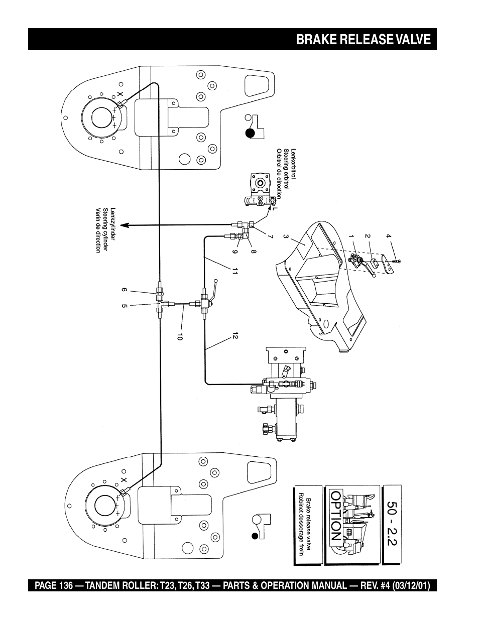 Brake release valve | Multiquip Rammax Tandem Vibratory Roller T23 User Manual | Page 136 / 232