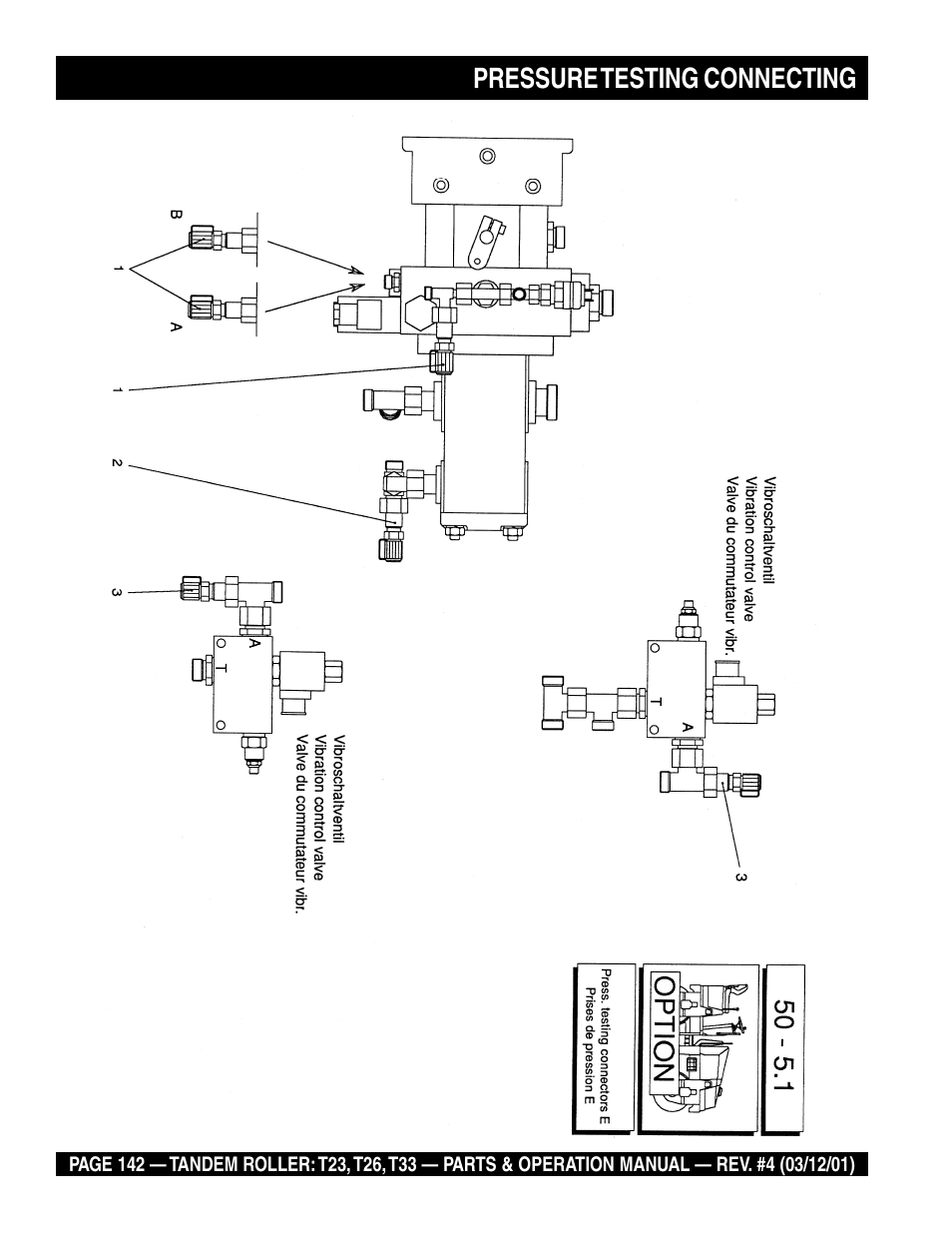 Pressure testing connecting | Multiquip Rammax Tandem Vibratory Roller T23 User Manual | Page 142 / 232