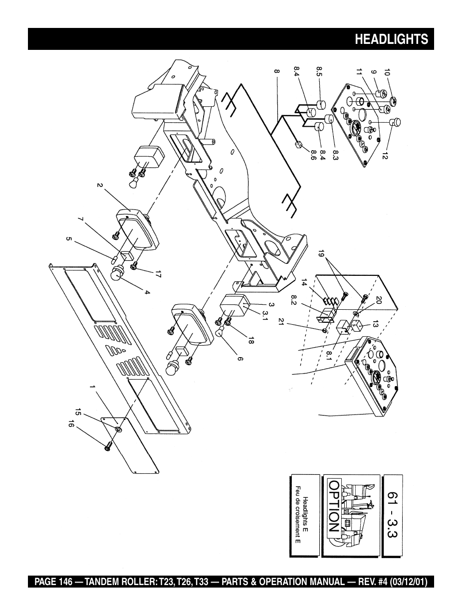 Headlights | Multiquip Rammax Tandem Vibratory Roller T23 User Manual | Page 146 / 232