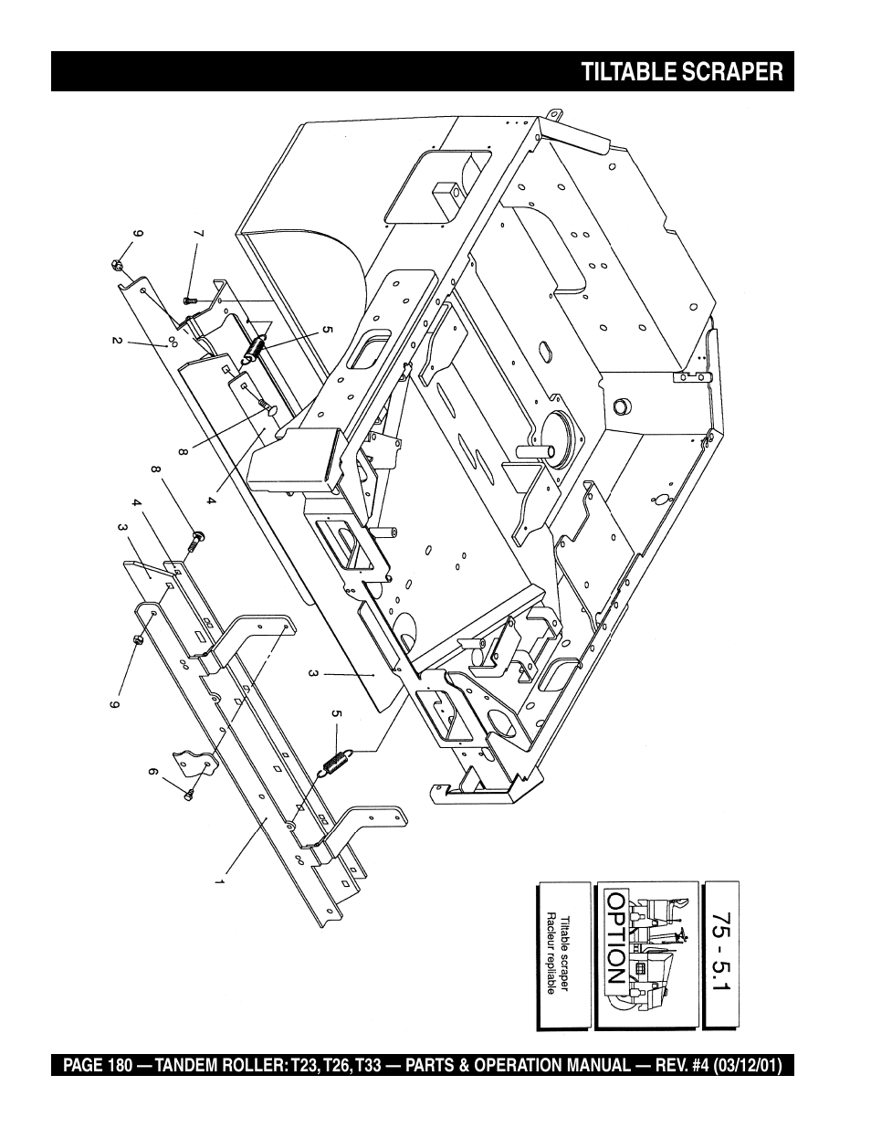 Tiltable scraper | Multiquip Rammax Tandem Vibratory Roller T23 User Manual | Page 180 / 232