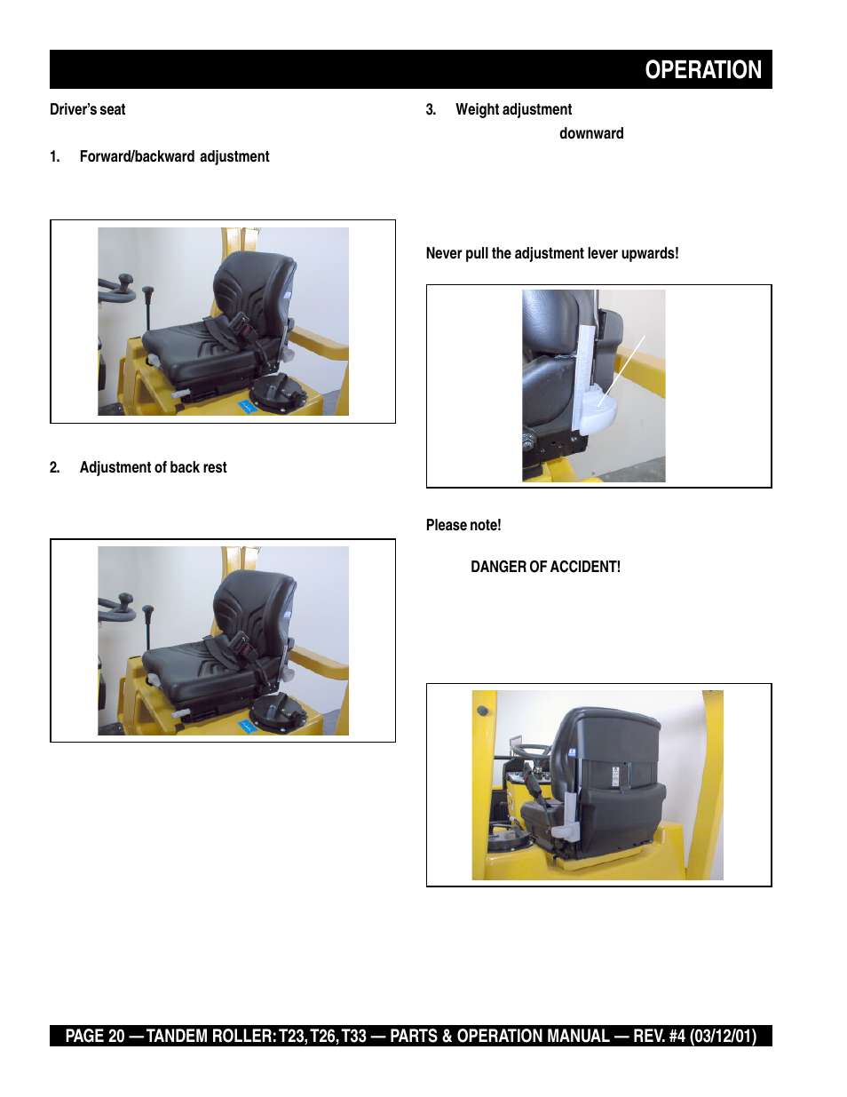 Operation | Multiquip Rammax Tandem Vibratory Roller T23 User Manual | Page 20 / 232
