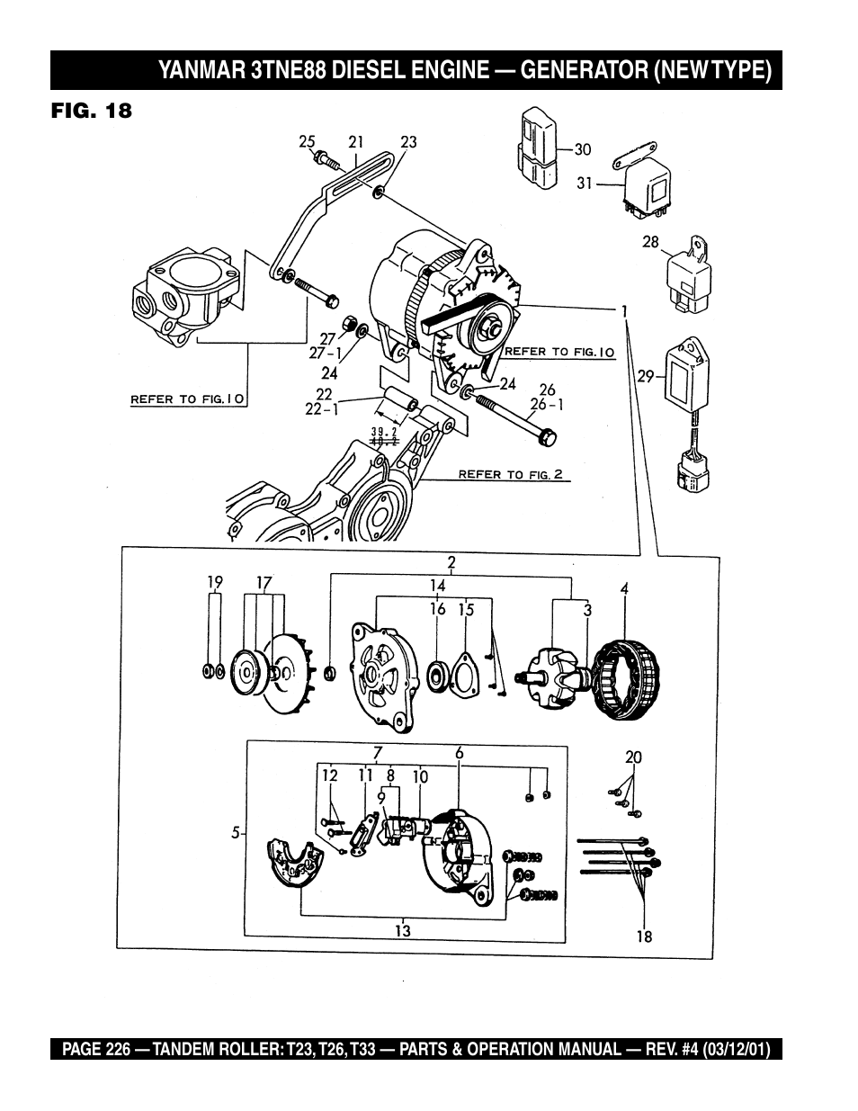Yanmar 3tne88 diesel engine — generator (new type) | Multiquip Rammax Tandem Vibratory Roller T23 User Manual | Page 226 / 232