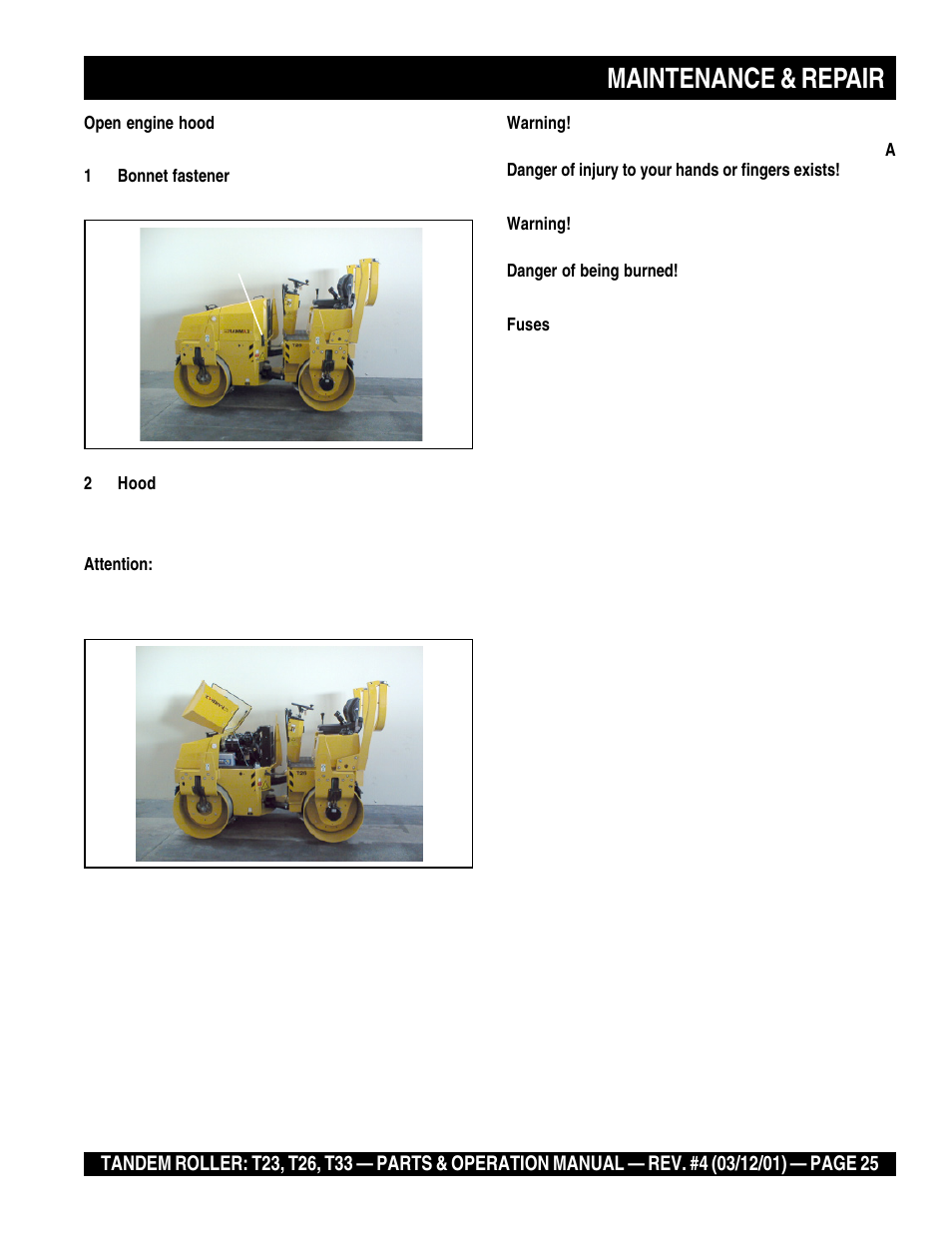 Maintenance & repair | Multiquip Rammax Tandem Vibratory Roller T23 User Manual | Page 25 / 232