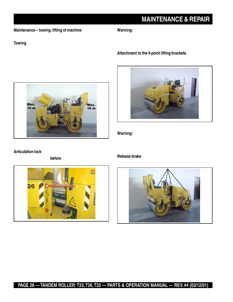 Maintenance & repair | Multiquip Rammax Tandem Vibratory Roller T23 User Manual | Page 28 / 232