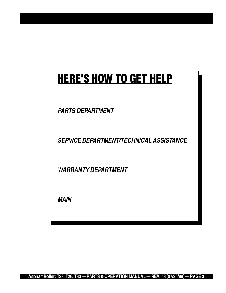 Here's how to get help | Multiquip Rammax Tandem Vibratory Roller T23 User Manual | Page 3 / 232