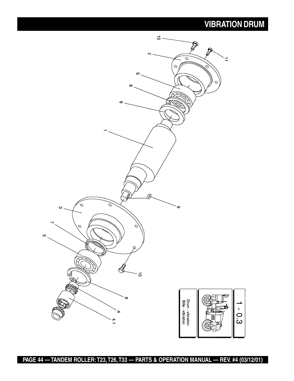 Vibration drum | Multiquip Rammax Tandem Vibratory Roller T23 User Manual | Page 44 / 232