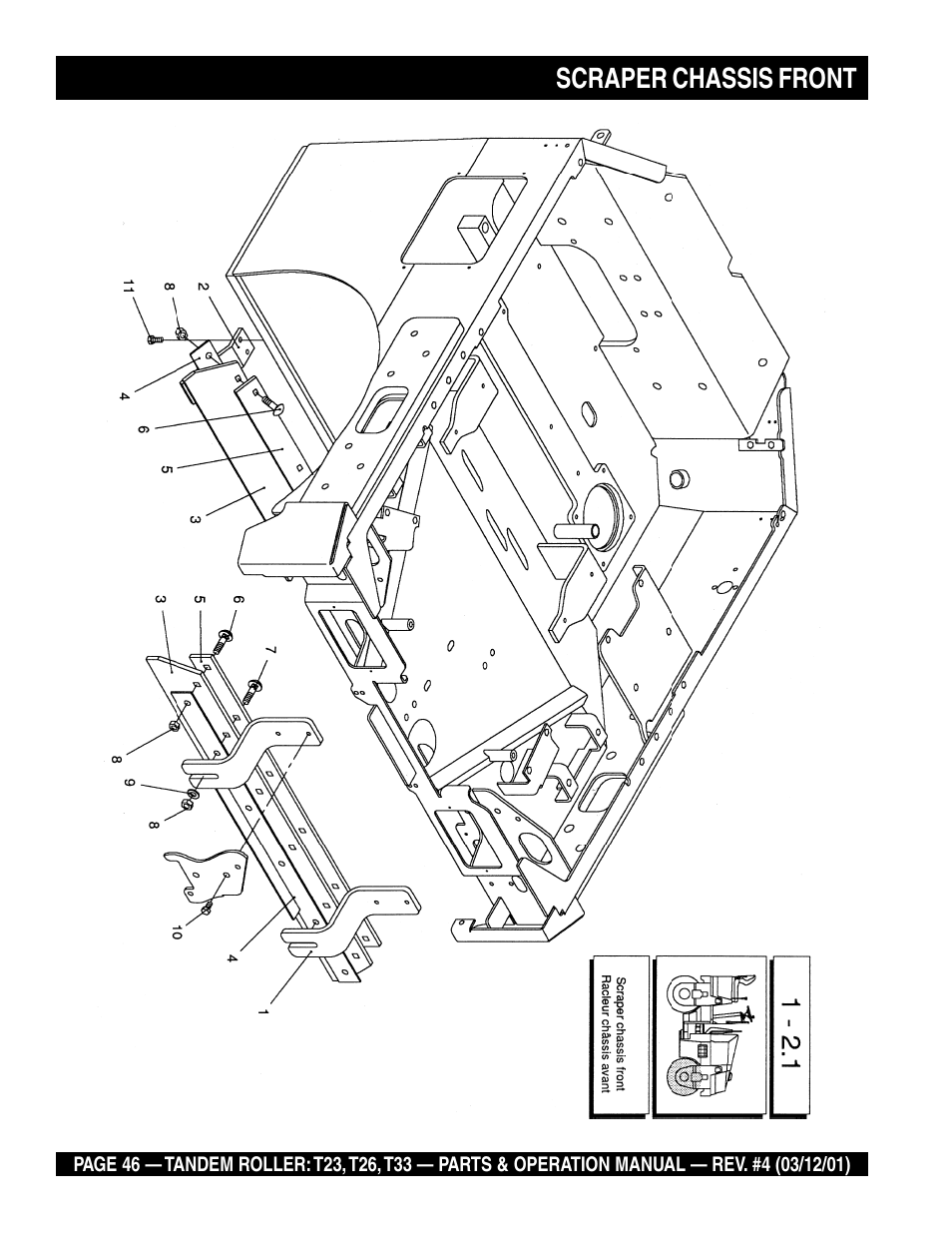 Scraper chassis front | Multiquip Rammax Tandem Vibratory Roller T23 User Manual | Page 46 / 232