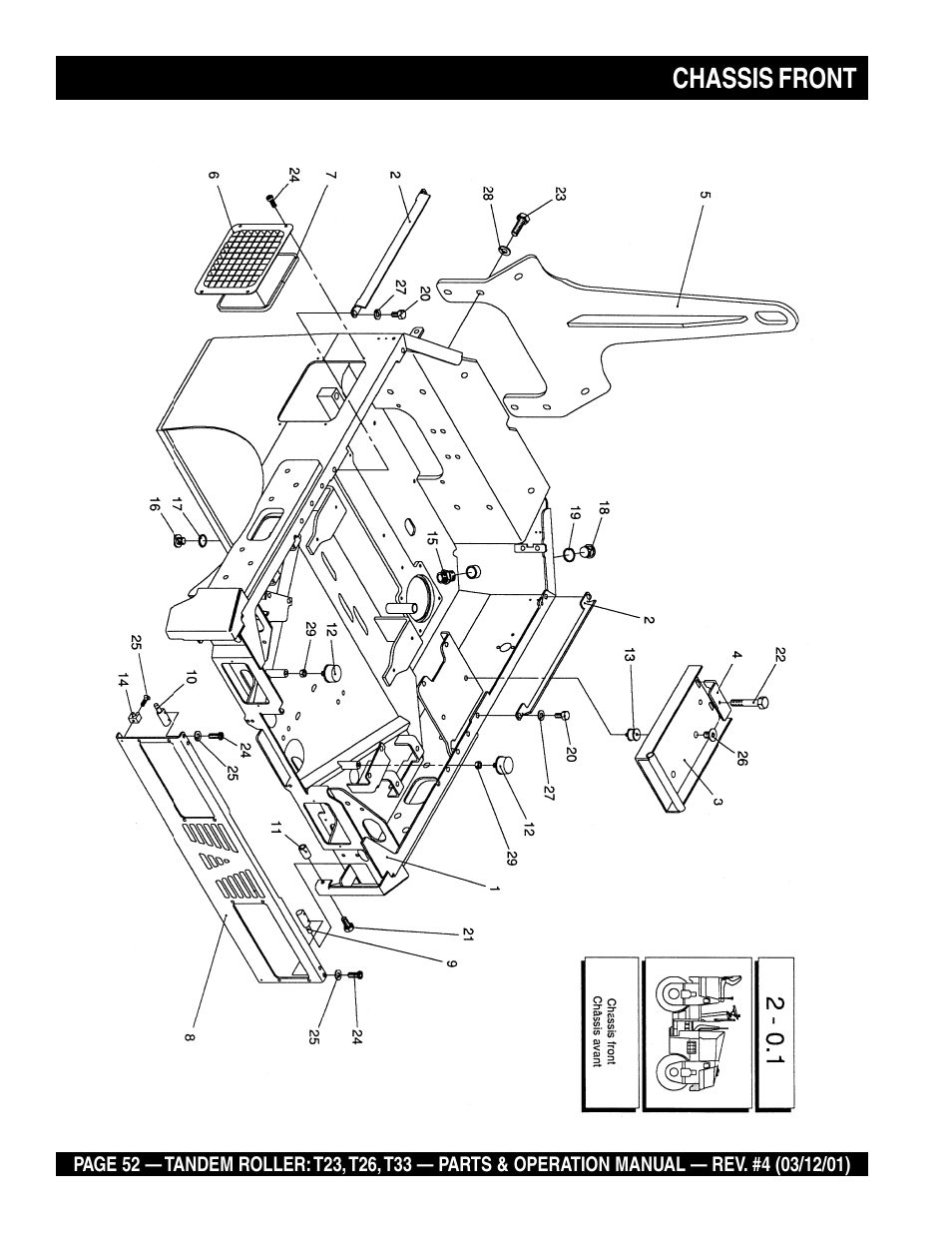 Chassis front | Multiquip Rammax Tandem Vibratory Roller T23 User Manual | Page 52 / 232