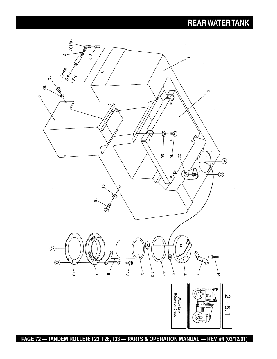 Rear water tank | Multiquip Rammax Tandem Vibratory Roller T23 User Manual | Page 72 / 232
