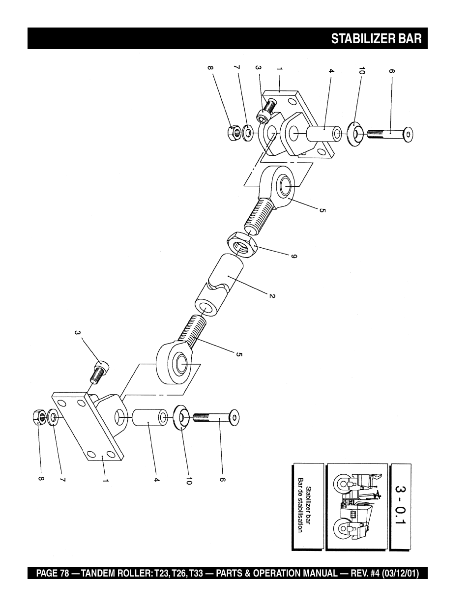 Stabilizer bar | Multiquip Rammax Tandem Vibratory Roller T23 User Manual | Page 78 / 232