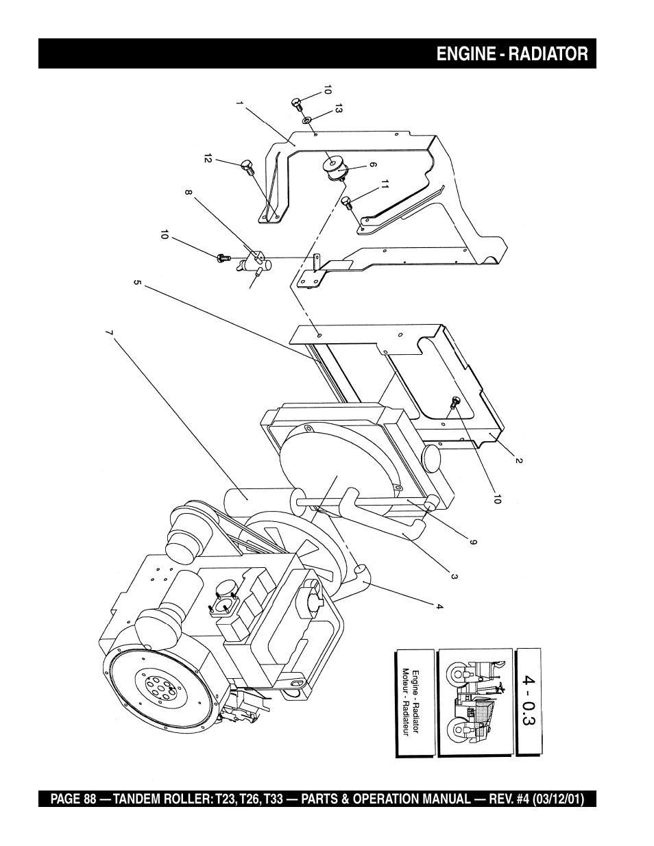 Engine - radiator | Multiquip Rammax Tandem Vibratory Roller T23 User Manual | Page 88 / 232