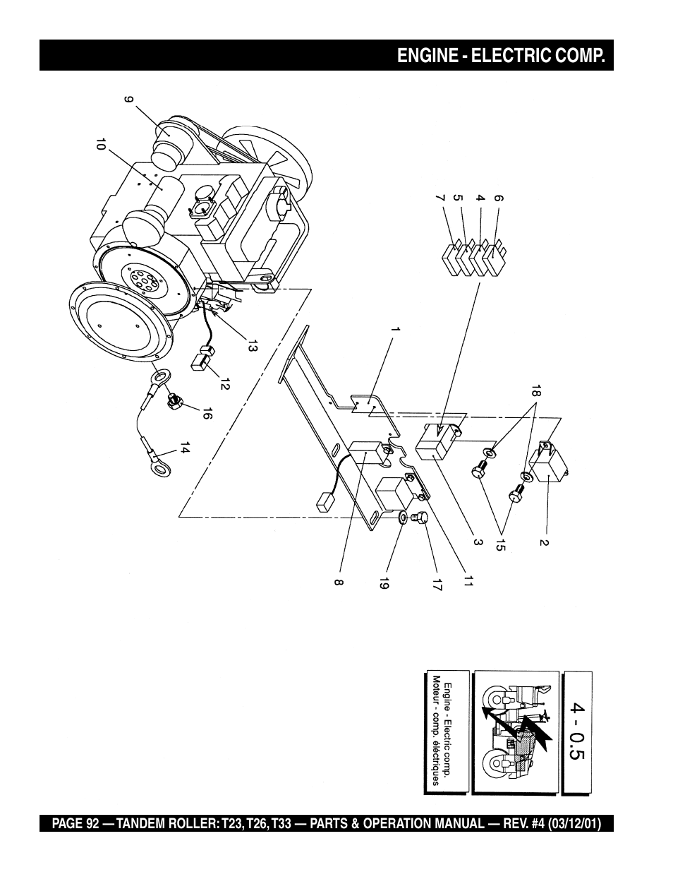 Engine - electric comp | Multiquip Rammax Tandem Vibratory Roller T23 User Manual | Page 92 / 232