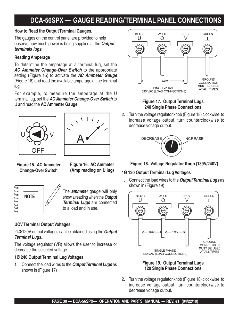 Multiquip WHISPERWATTTM SERIES 60 Hz GENERATOR DCA-56SPX User Manual | Page 30 / 86