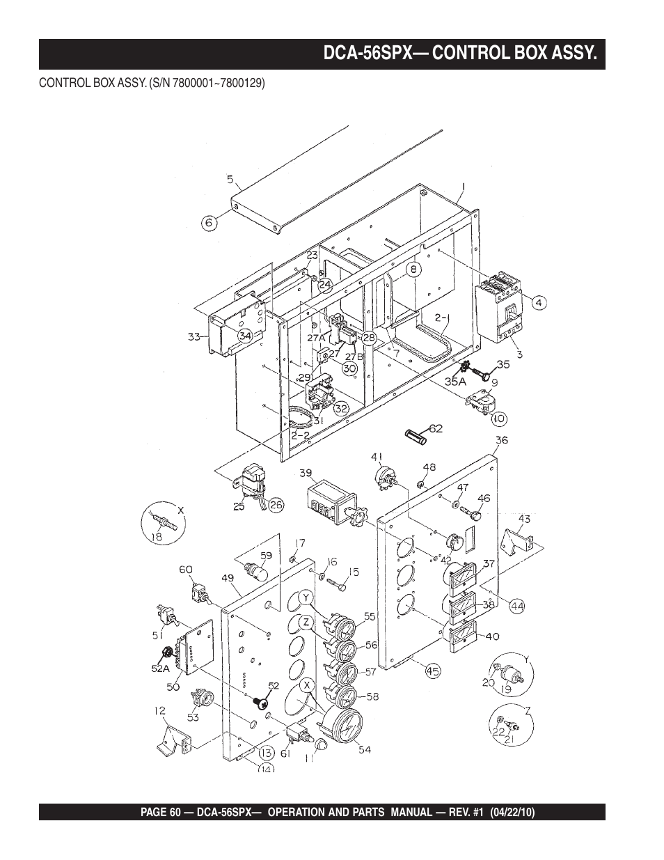 Dca-56spx— control box assy | Multiquip WHISPERWATTTM SERIES 60 Hz GENERATOR DCA-56SPX User Manual | Page 60 / 86