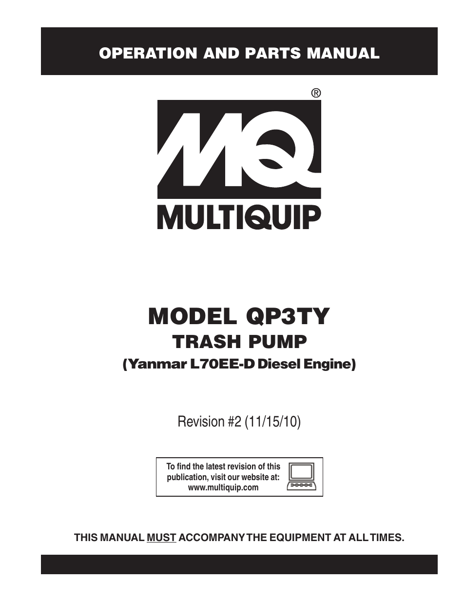 Multiquip Trash Pump QP3TY User Manual | 56 pages