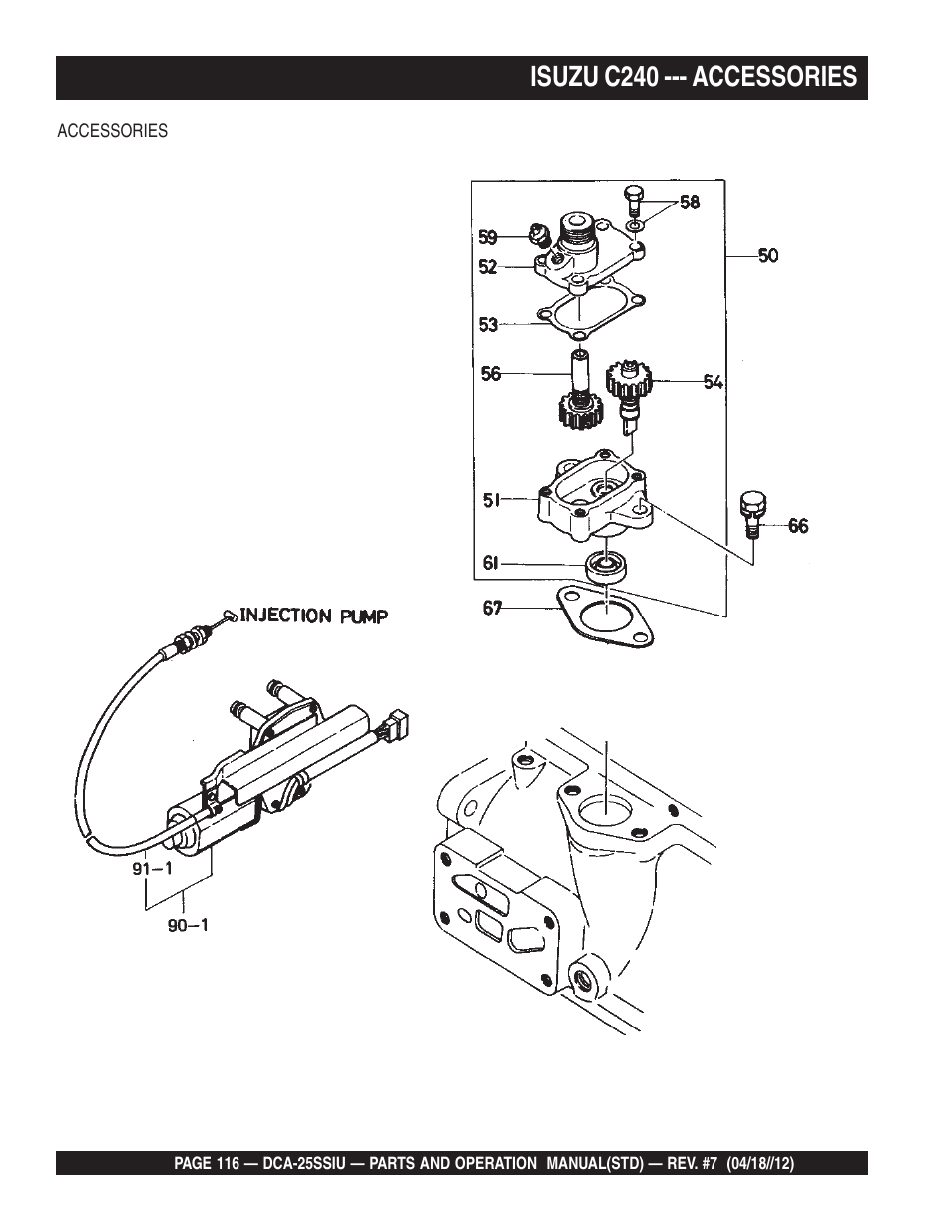 Isuzu c240 --- accessories | Multiquip Wisperwatt Generator DCA25SSIU User Manual | Page 116 / 142