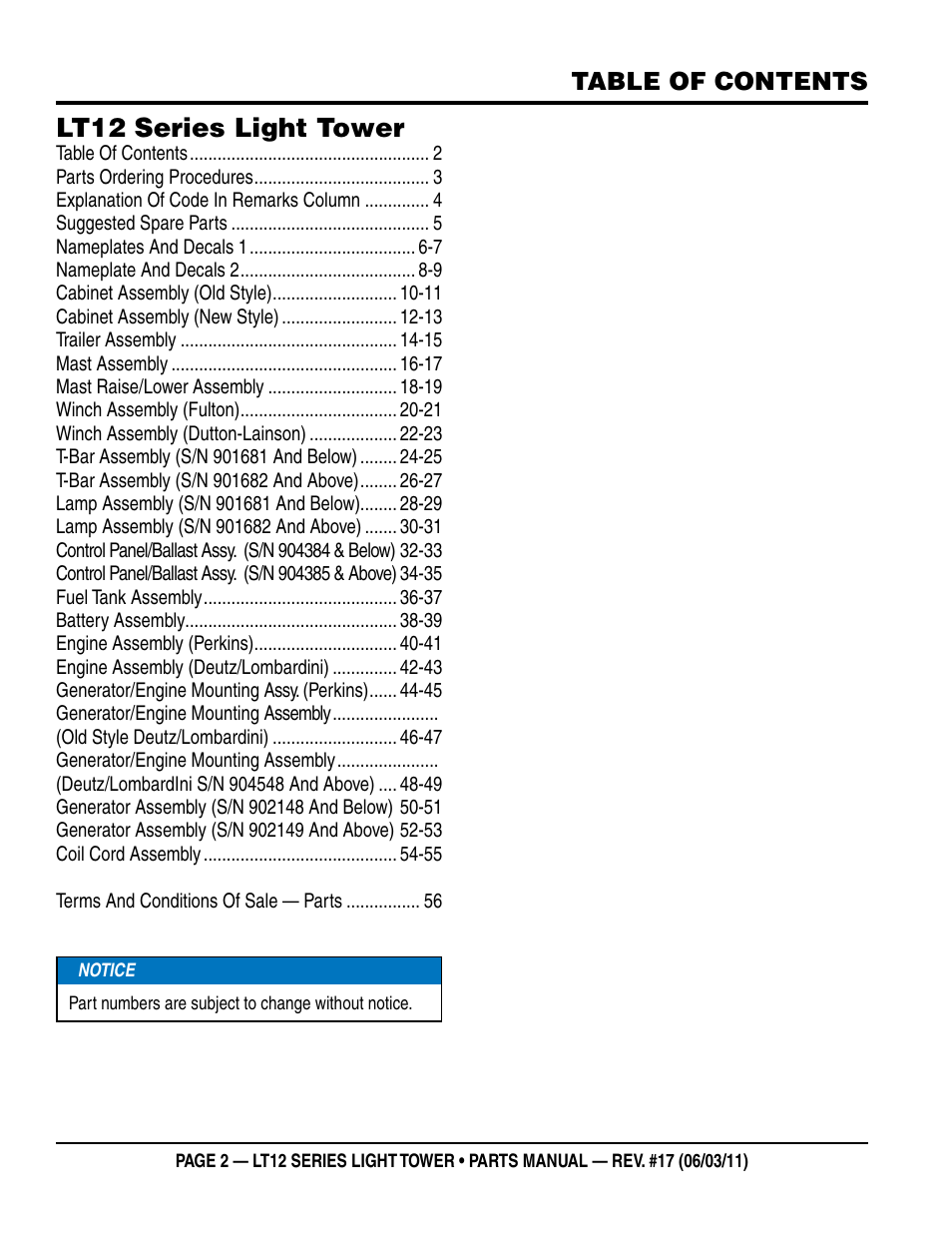 Multiquip Nighthawk Series Dedicated Light Tower LT12D User Manual | Page 2 / 58