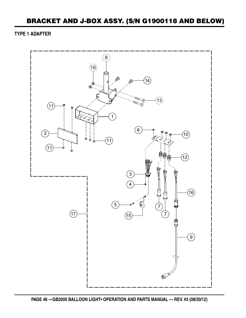 Multiquip Light Tower Mount Type Balloon Light GB2000 User Manual | Page 46 / 52