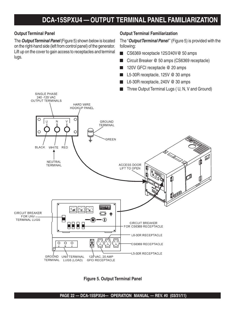 Multiquip Whisperwatt 60 Hz Generator DCA-15SPXU4 User Manual | Page 22 / 46