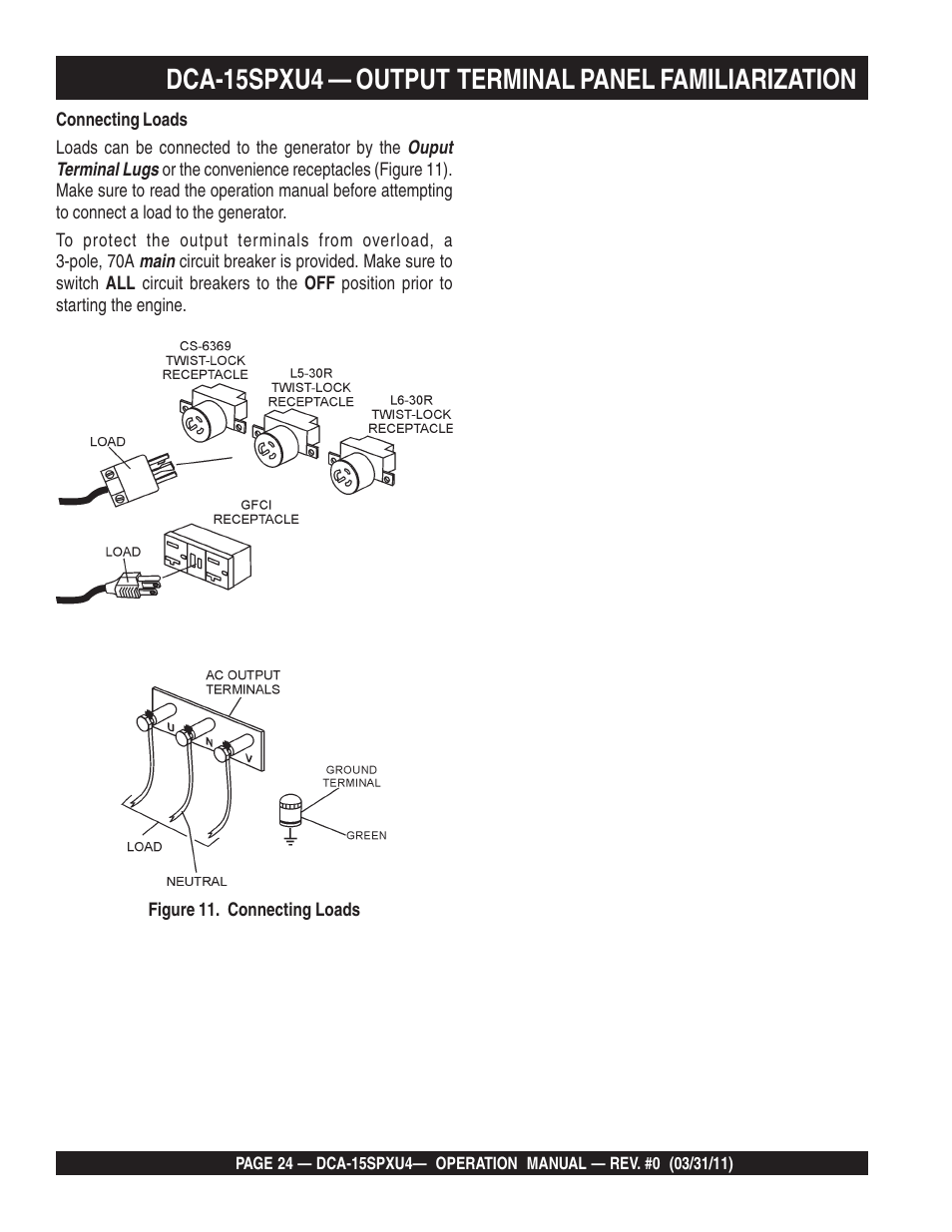 Multiquip Whisperwatt 60 Hz Generator DCA-15SPXU4 User Manual | Page 24 / 46