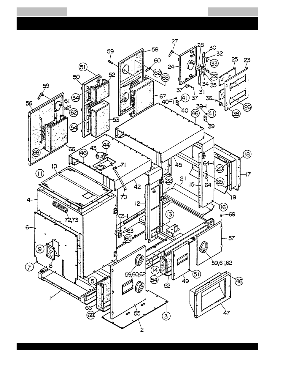 Enclosure assembly-up to s/n1337562 -139, Dca-220ssk — enclosure assy | Multiquip MQ Power Whisperwatt Generator DCA-220SSK User Manual | Page 134 / 160
