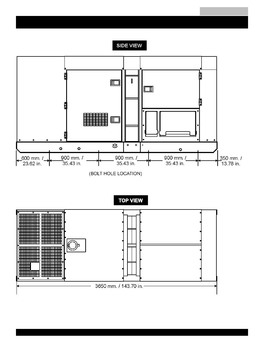 Dimensions -29, Dca-220ssk — dimensions (top and side) | Multiquip MQ Power Whisperwatt Generator DCA-220SSK User Manual | Page 28 / 160