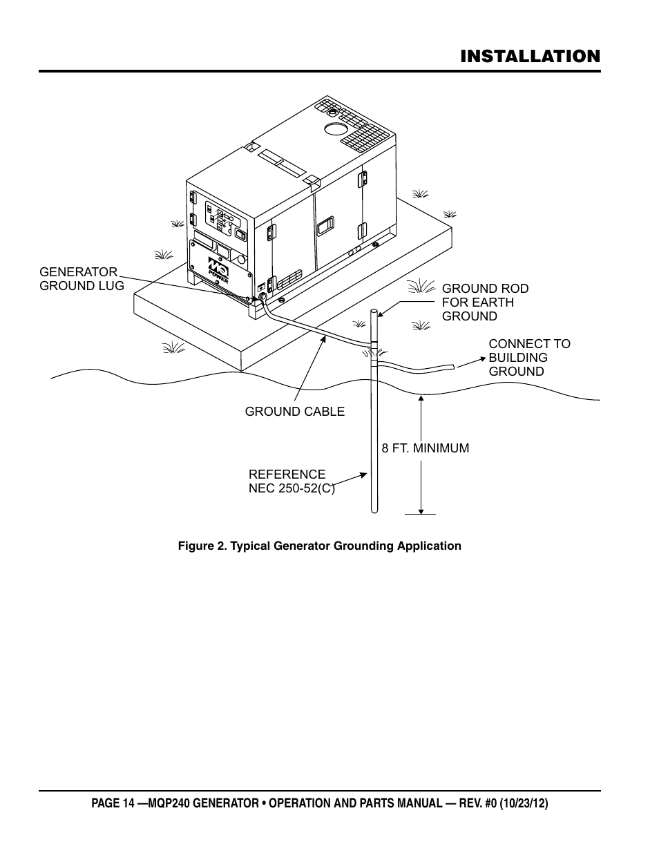 Installation | Multiquip 60HZ Generator MQP240 User Manual | Page 14 / 92