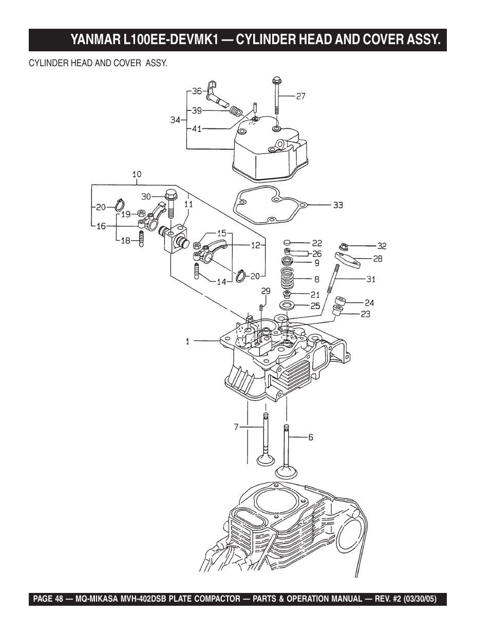 Multiquip Mikasa Reversible Plate Compactor MVH-402DSB User Manual | Page 48 / 70