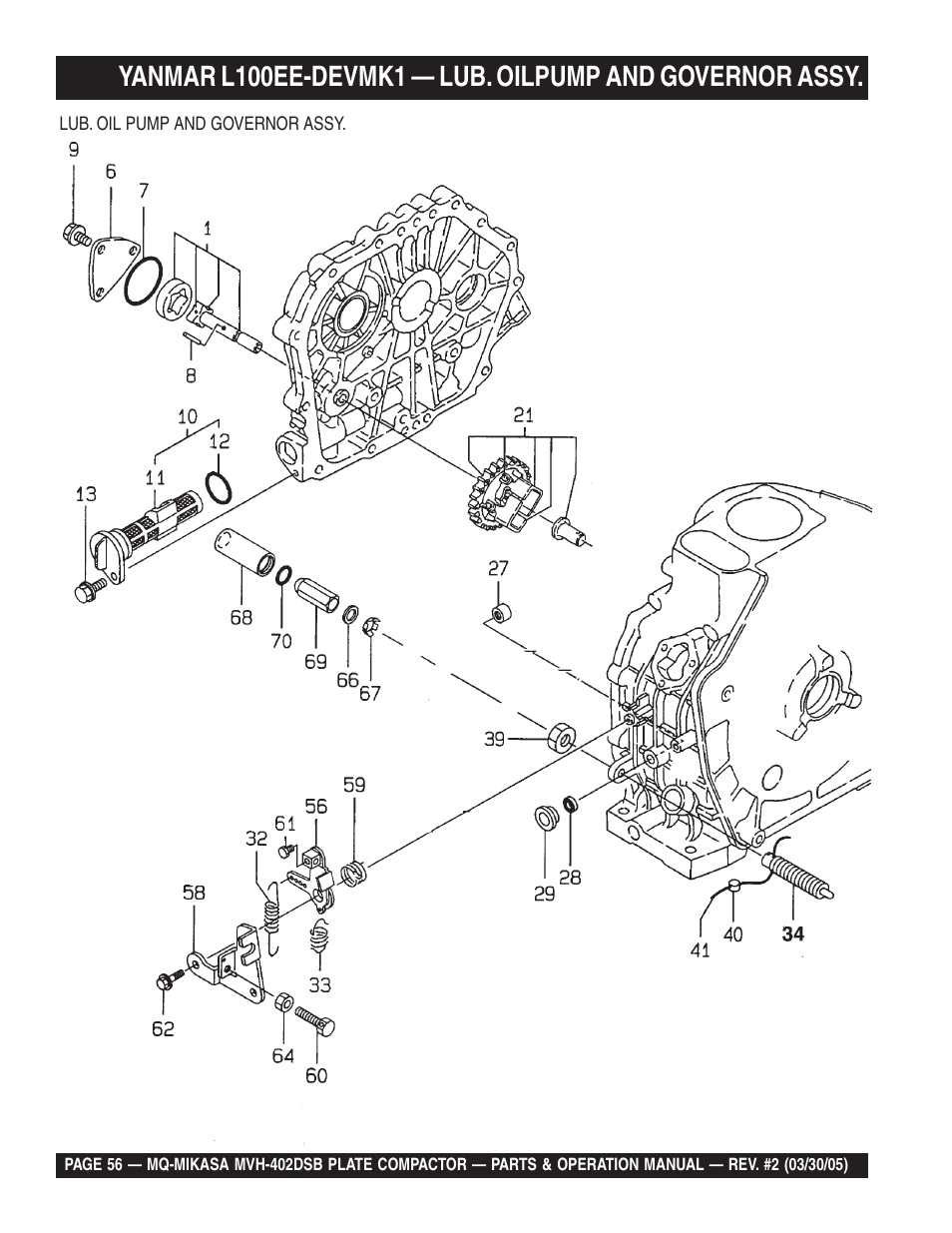Multiquip Mikasa Reversible Plate Compactor MVH-402DSB User Manual | Page 56 / 70
