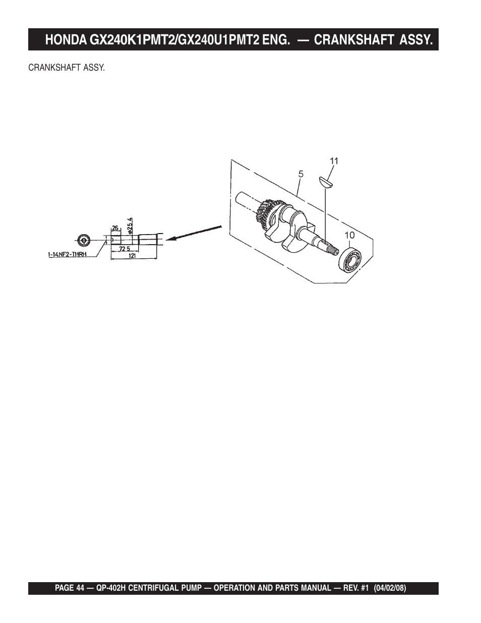 Multiquip MQ Multiquip Centrifugal Pump qp-402h User Manual | Page 44 / 70