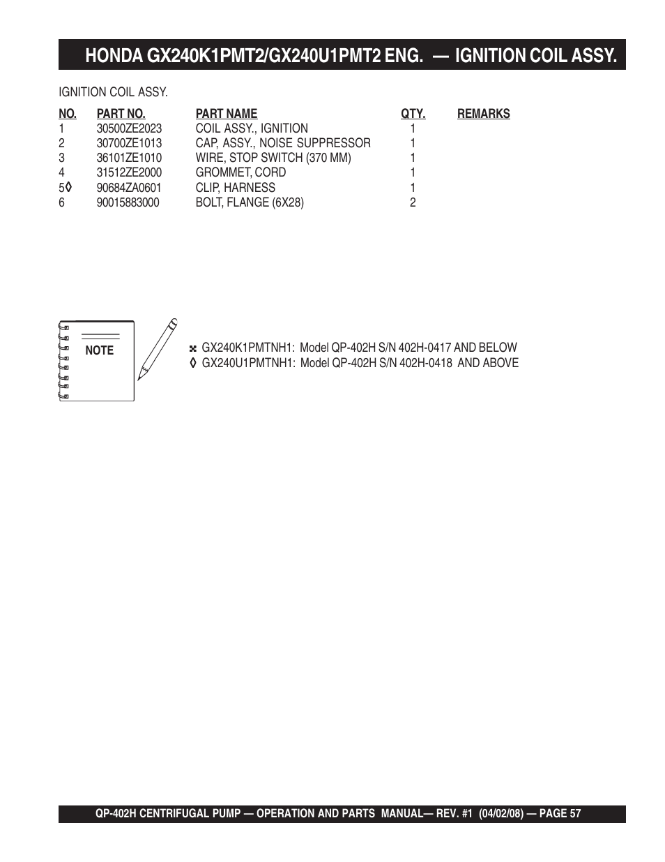 Multiquip MQ Multiquip Centrifugal Pump qp-402h User Manual | Page 57 / 70