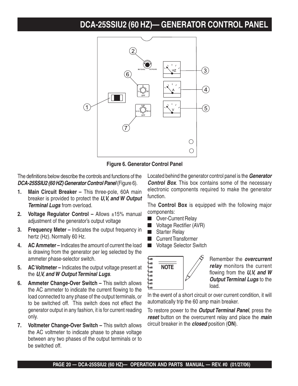 Multiquip MQ Power Whisperwatt 60 Hz Generator DCA-25SSIU2 User Manual | Page 20 / 82