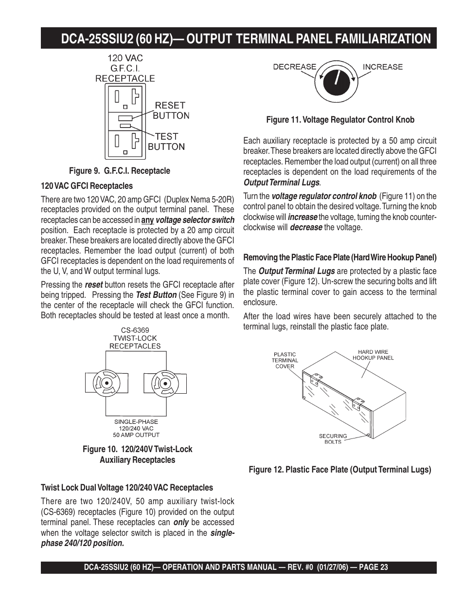 Multiquip MQ Power Whisperwatt 60 Hz Generator DCA-25SSIU2 User Manual | Page 23 / 82