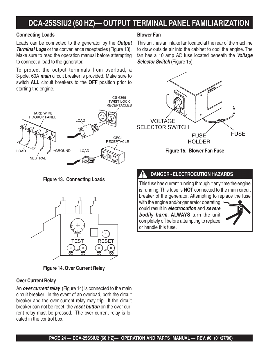 Multiquip MQ Power Whisperwatt 60 Hz Generator DCA-25SSIU2 User Manual | Page 24 / 82