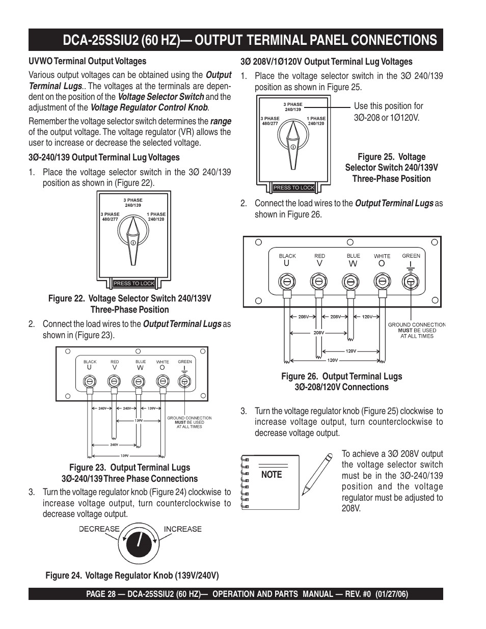 Multiquip MQ Power Whisperwatt 60 Hz Generator DCA-25SSIU2 User Manual | Page 28 / 82