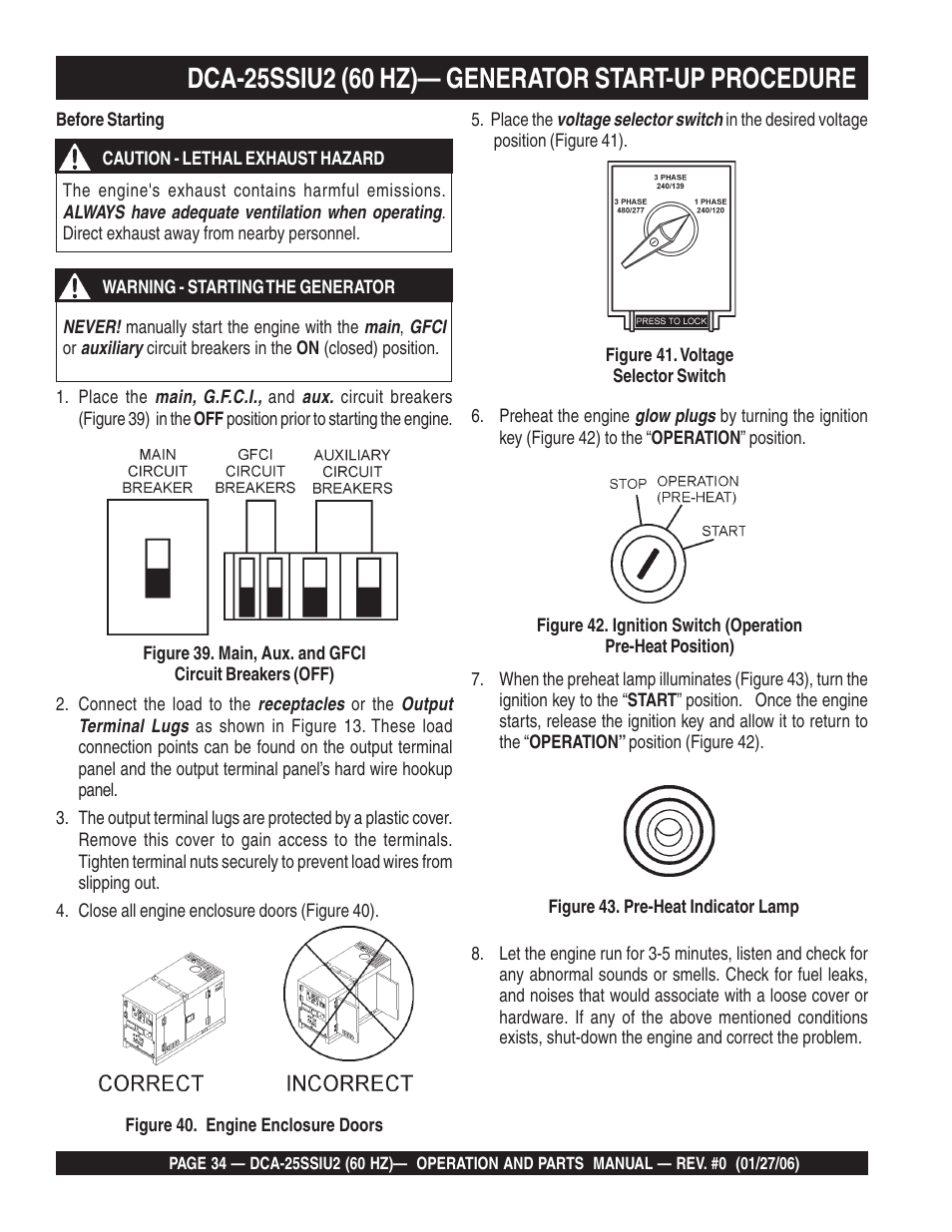 Multiquip MQ Power Whisperwatt 60 Hz Generator DCA-25SSIU2 User Manual | Page 34 / 82