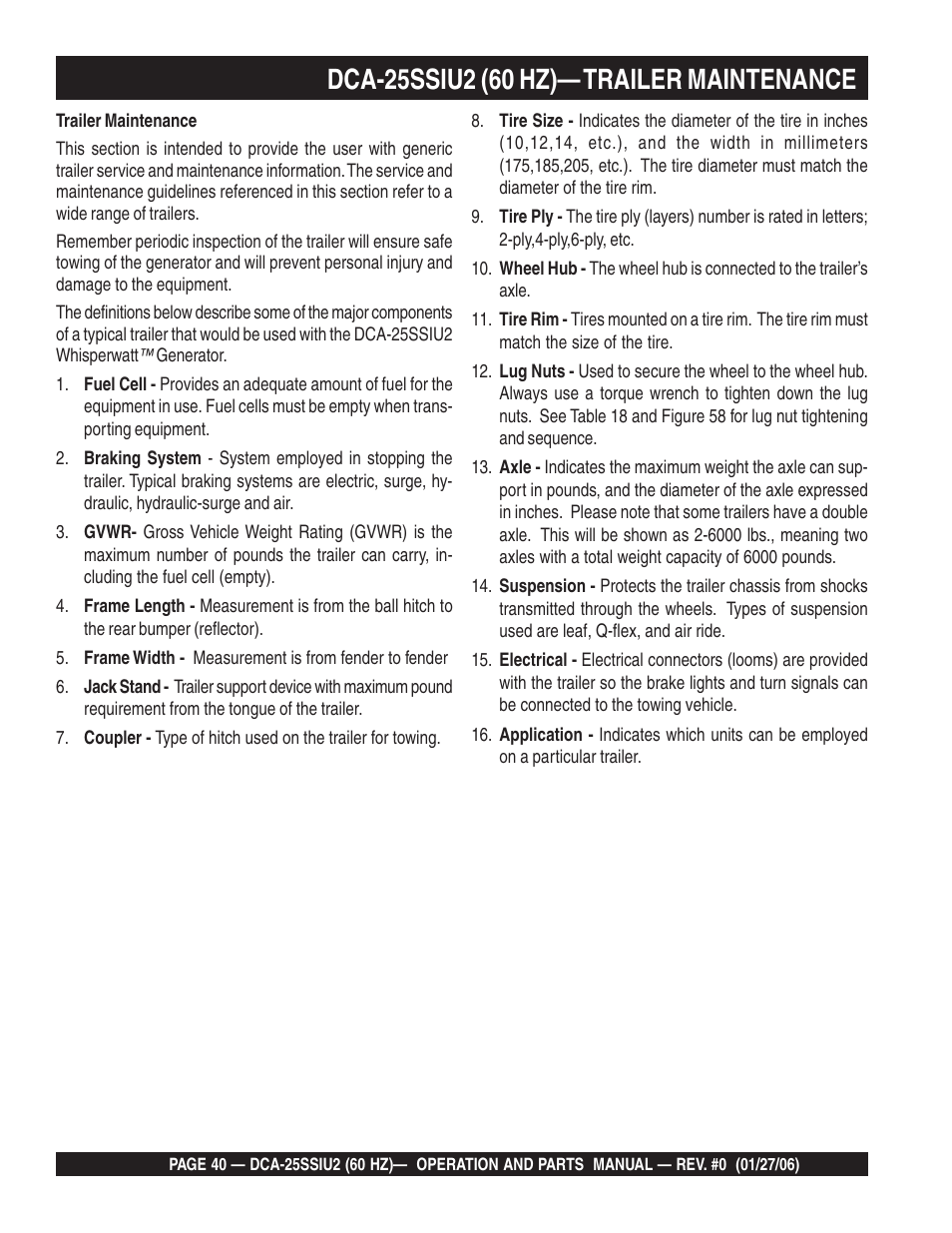 Multiquip MQ Power Whisperwatt 60 Hz Generator DCA-25SSIU2 User Manual | Page 40 / 82