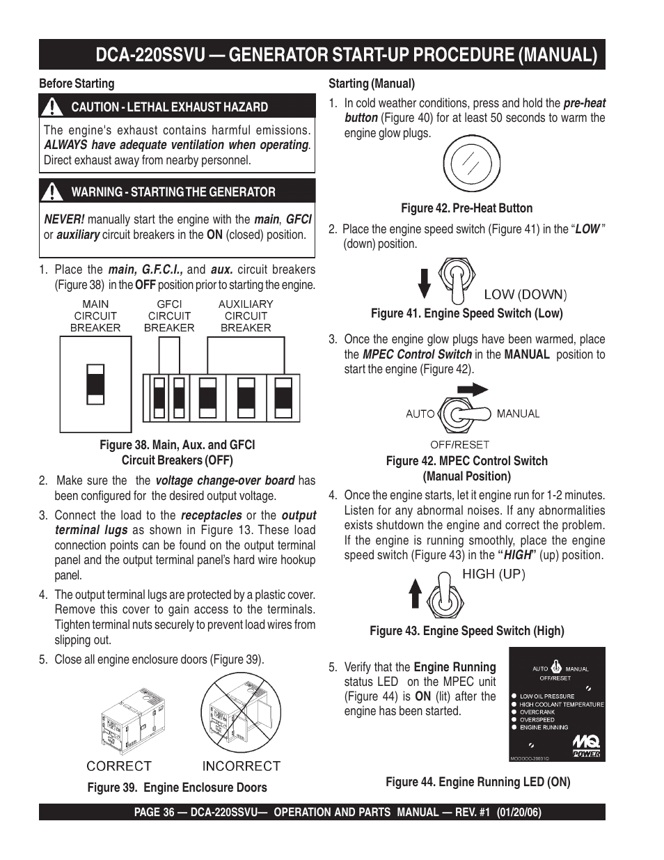 Multiquip MQ Power Whisperwatt 60 Hz Generator DCA-220SSVU User Manual | Page 36 / 86