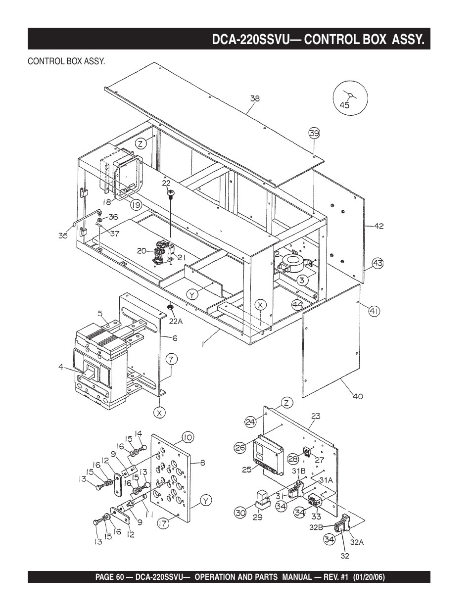 Dca-220ssvu— control box assy | Multiquip MQ Power Whisperwatt 60 Hz Generator DCA-220SSVU User Manual | Page 60 / 86