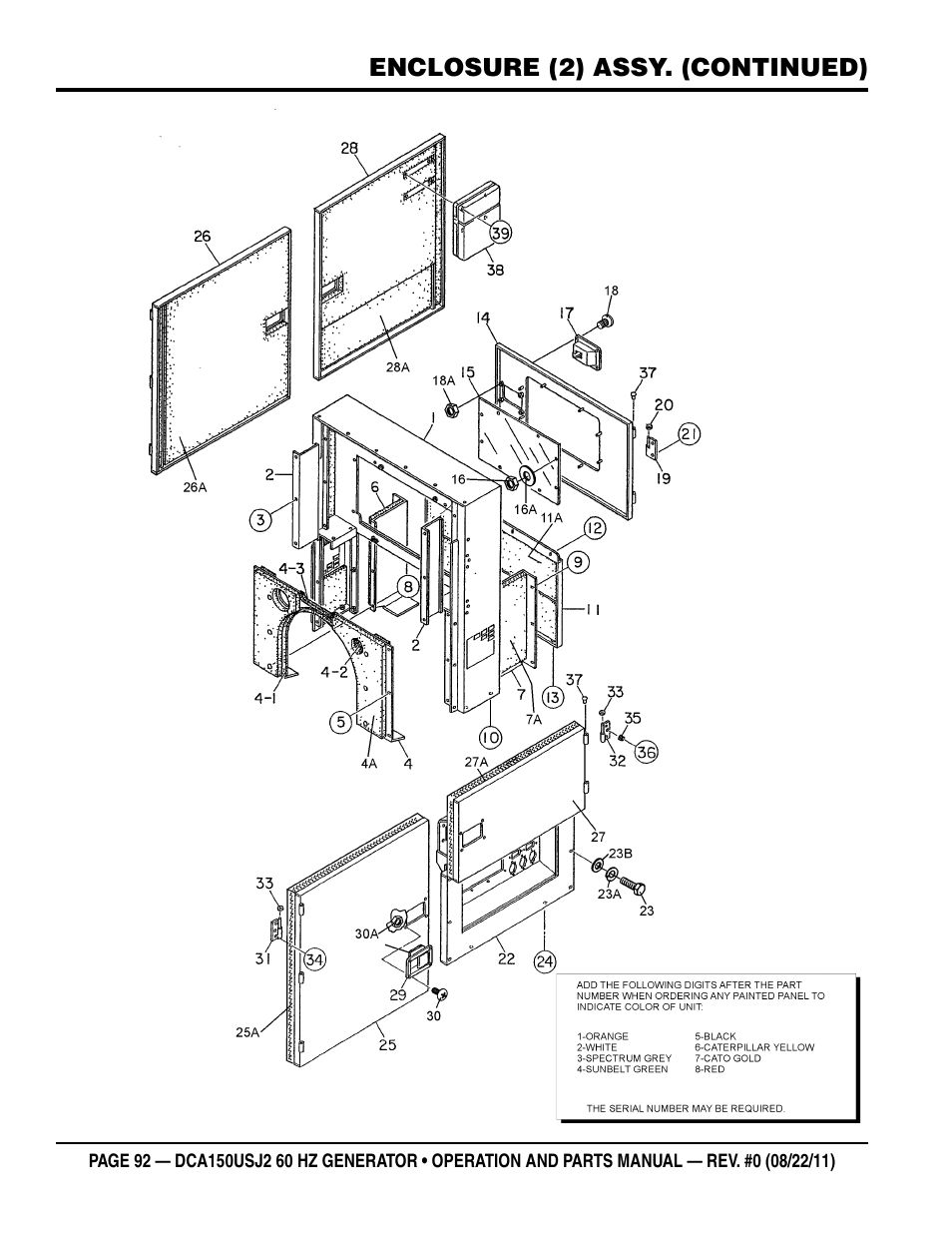 Multiquip MQ Power Whisperwatt 60HZ Generator DCA150USJ2 User Manual | Page 92 / 102