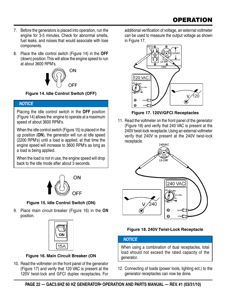 Operation | Multiquip Portable Generator GAC3.6HZ User Manual | Page 22 / 82