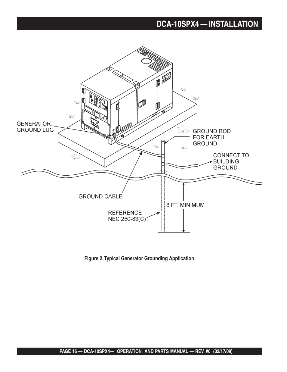 Dca-10spx4 — installation | Multiquip Whisperwatt Series 60 Hz Generator DCA-10SPX4 User Manual | Page 16 / 74