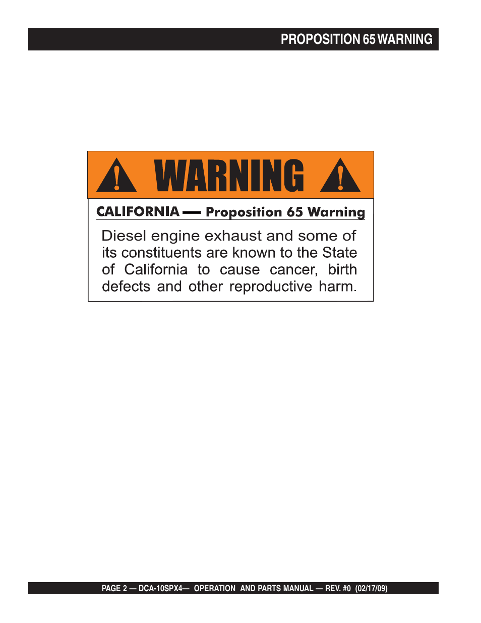 Diesel engine exhaust and some of | Multiquip Whisperwatt Series 60 Hz Generator DCA-10SPX4 User Manual | Page 2 / 74