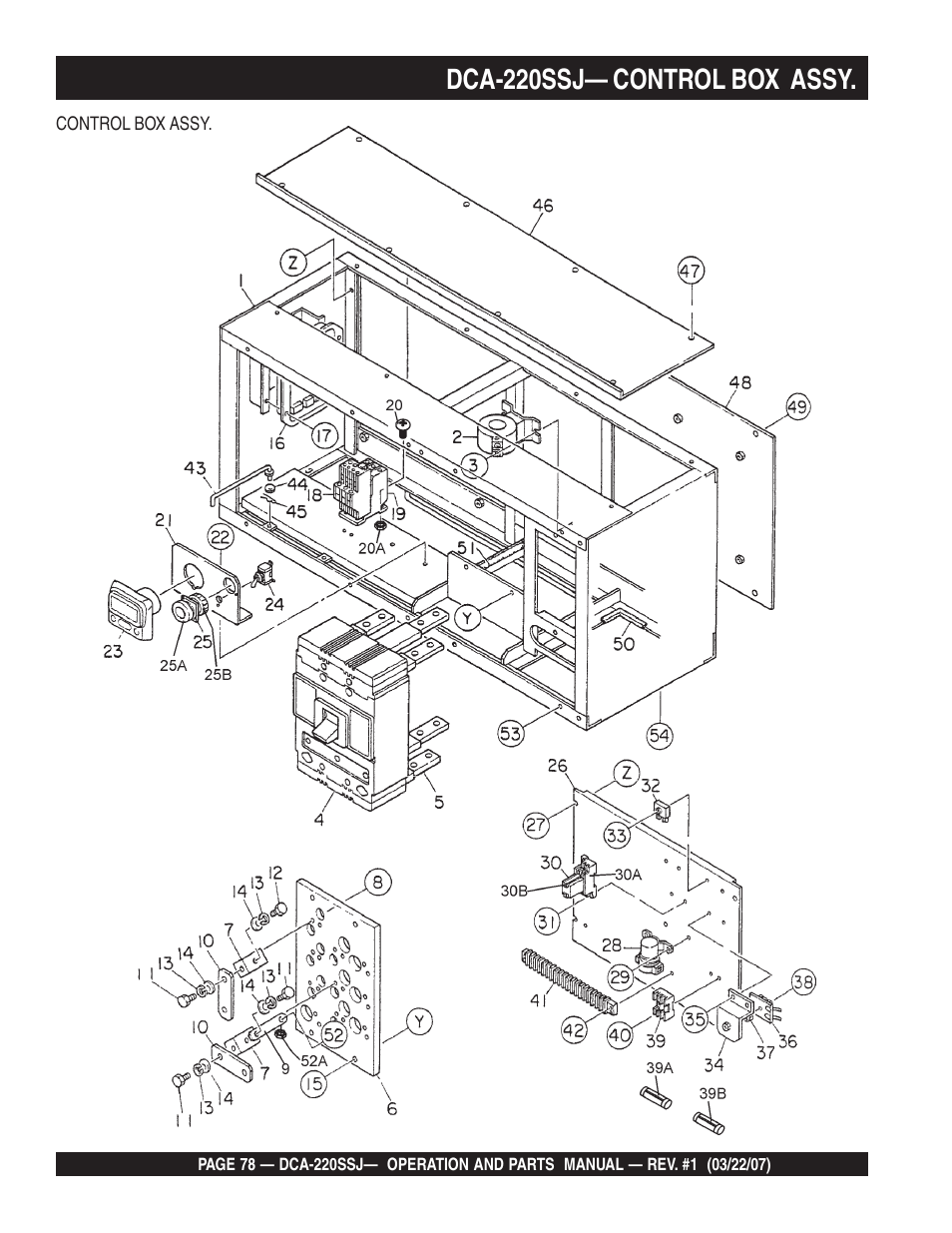 Dca-220ssj— control box assy | Multiquip MQPower Whisperwatt Series 60Hz Generator DCA-220SSJ User Manual | Page 78 / 108
