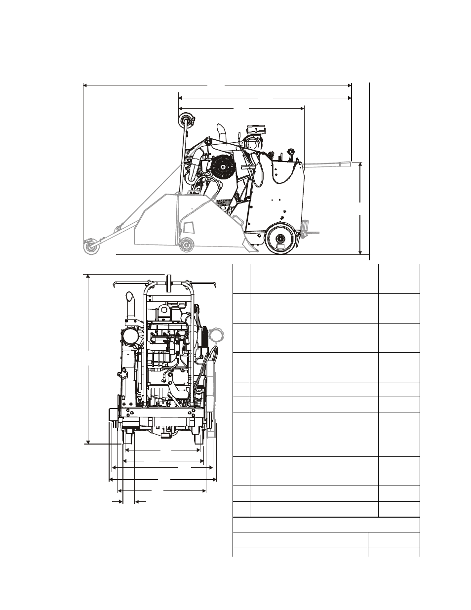 Dimensions | Multiquip Concrete Saw SP-6457 TD User Manual | Page 67 / 69